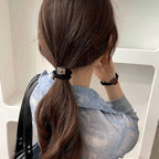 Silk Scrunchies Hair Ties 4Packs – Super Soft Thin Hair Scrunchies, Gentle on Hair, Faux Pearl Decorated Hair Accessories for Women