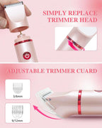 3-in-1 Bikini Trimmer for Women, Electric Razors Shaver for Public Hair - Rechargeable Body Hair Trimmer, Portable Detachable Removal Kit, lPX7 Waterproof Lightweight with LED Display, Gift for Women