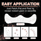 20 Pcs Face Makeup Patches, Glitter Freckles Face Tattoo for Teenagers & Young Women, Sparkle Freckles Makeup Patches, Waterproof Face Glitter Freckles for Christmas (Rose Gold)