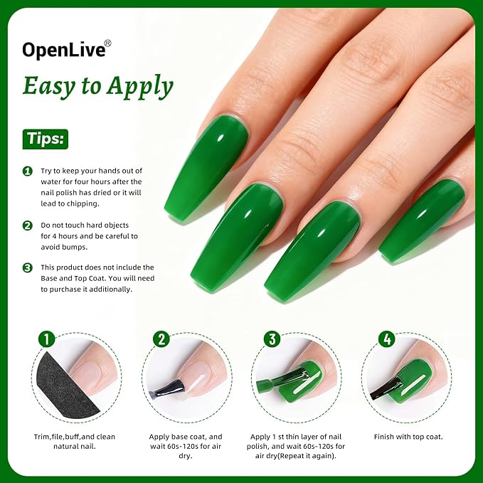 18ml Dark Green Nail Polish Large Volume Quick Dry Nail Polish, Long Lasting Shine, Fingernail Toenail Nail Art DIY Home Travel Nail Art Gift