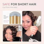 Curling Iron Hair Crimper Waver - TYMO ROVY Beach Waves Curling Wand, Ionic Deep Waver Hair Curler Tool with Ceramic 3 Barrel for Women, Dual Voltage, Anti-Scald, Easy to Use, Elegant Gold, 1 Inch