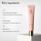NOWATER Collagen Eye Cream for Wrinkles, Puffiness, Dark Circles - Hydrolyzed Collagen & Beta-glucan for Improved Under-eye Area, Korean Skincare (0.88 fl.oz)