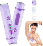 2025 Bikini Trimmer for Women, Cordless& Painless& Waterproof Dual Head Shaver for Women Private Area& Face& Body, 2-in-1 Electric Razors, Bikini Shaver, Hair Trimmer with LCD