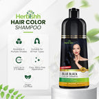 Herbishh Hair Color Shampoo - Magic Long-Lasting Hair Dye for Gray Hair Coloring in Minutes - 500 Ml - 3-In-1 Ammonia-Free Formula (Blue Black)