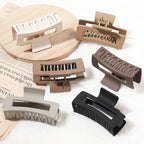 3.5 Inch Medium Hair Claw Clips 6 Pack Hair Clips for Women Square Rectangle Claw for Hair Banana Jaw Clips Hair Accessories for Girls -Regular