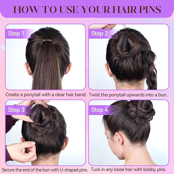 300 Pcs Bobby Pins Hair Pins Kit with Storage Box, 100 Brown Non - Slip Bobby Pins, 100 Invisible Hair Pins for Women and 100 Clear Hair Elastics, Lock in the Style for All Hair Types & Ages
