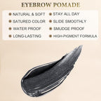 LAVONE Eyebrow Stamp Pencil Kit for Eyebrows Makeup, with Waterproof Eyebrow Pencil, Eyeliner, Eyebrow Pomade, and Dual-ended Eyebrow Brush - Granite