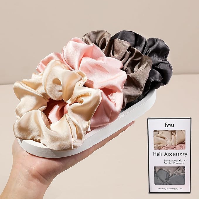 Hair Scrunchies for Women - Hair Ties No Damage Both for Thick Hair or Thin Hair Curl Hair No Crease Scrunchies Ponytail Holder No Hurt Your Hair