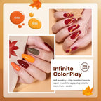 Beetles Fall Gel Nail Polish Set - 6 Colors Burgundy Red Orange Yellow Brown Gel Polish Kit for Nails, Autumn Leaves Soak Off UV LED Nail Gel Manicure at Home Gifts for Women