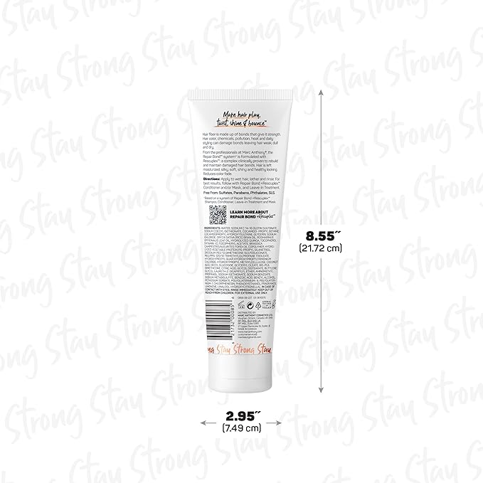 Marc Anthony Repairing Shampoo, Repair Bond +Rescuplex - Repairs, Strengthens & Maintains Bonds within Hair - Eliminates Frizz, Flyaways & Reduce Breakage - Dry & Damaged, Professional Treatment