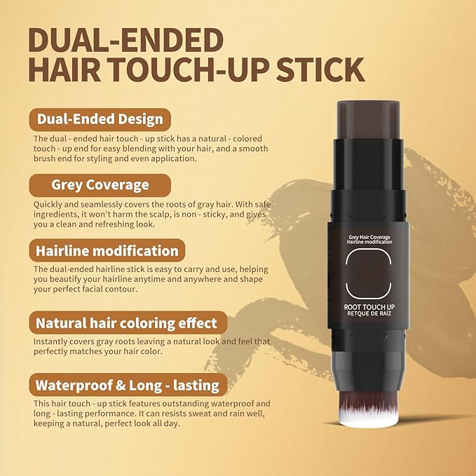 Gowwim Root Touch up Powder, Instantly Gray Hair Cover up Hairline Powder for Women & Men Waterproof and Sweatproof Root Cover Up Long-Lasting for Thinning & Loss Hair (Dark Brown4, 7.5g)