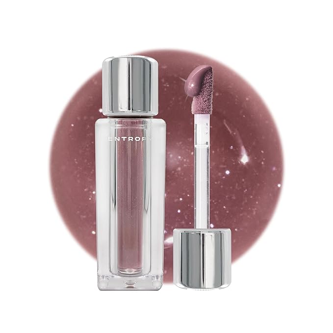 ENTROPY MAKEUP Tulle Lip Gloss, Lightweight 3D Pearl Shimmer, Ultra-Gloss High Shine, Non-Sticky Moisturizing Lip Gloss with Peptide Complex, Robe