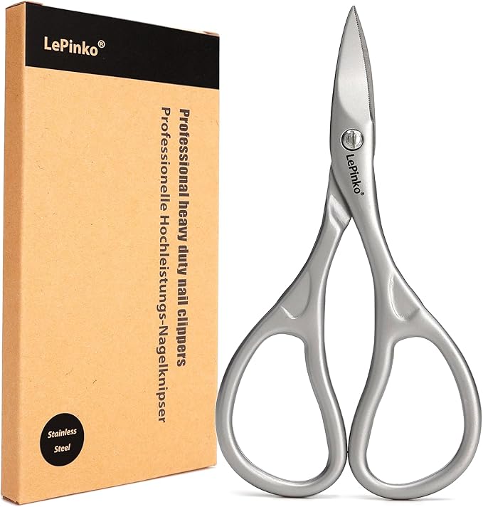 LePinko Professional Nail Scissors Kit, Micro-serrations Blades, Both for Manicure and Pedicure, Stocking Stuffers Gifts For Men and Women