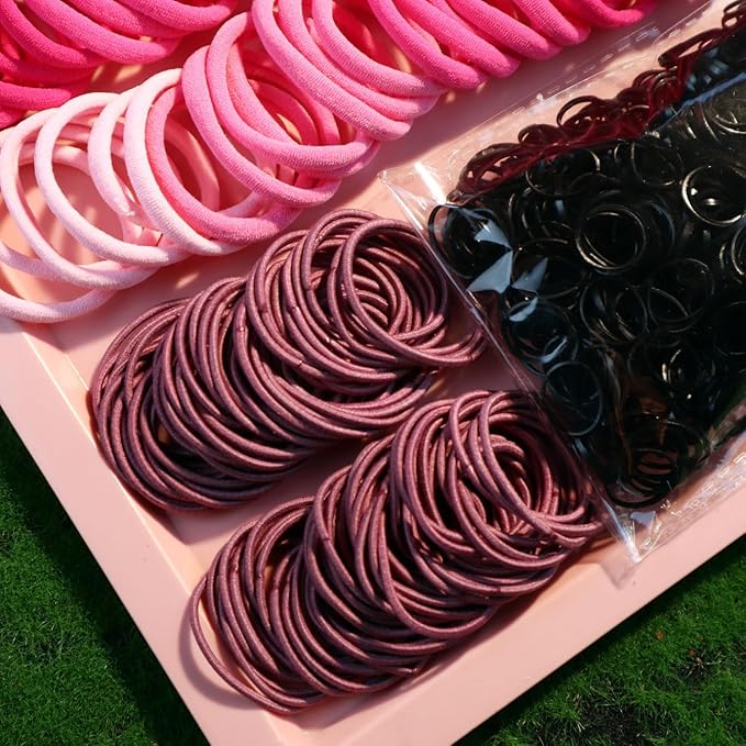 YANRONG 1159PCS Hair Accessories for Woman Set Seamless Ponytail Holders Variety Hair Scrunchies Hair Bands Scrunchy Hair Ties For Thick and Curly (1159PCS (Rose Red))