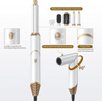 Hair Dryer Brush 5 in 1, Blow Dryer Brush Set with Air Curler Wrap Hair Styler, Negative Ionic Blow Dry Brush, Detachable Hair Tool for Curling, Volumizer,Straightener,Drying