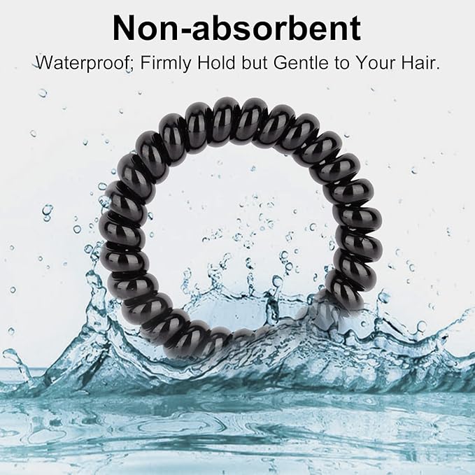 JessLab Spiral Hair Ties for Women, 10-Pack Traceless No-Damage Ponytail Holders, Coils Hair Bands for Girls, Assorted Colors