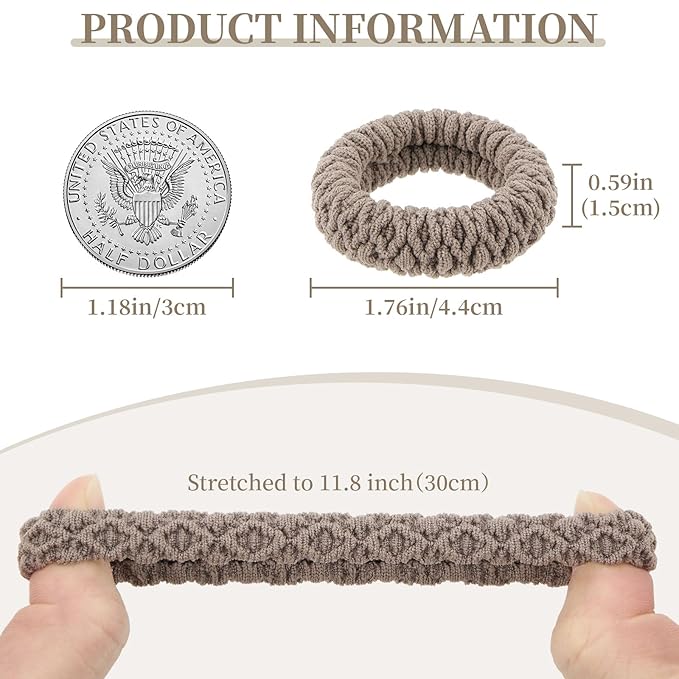 10 Pcs No Damage Hair Ties Thick Hair Elastic Rubber Bands Hair Accessories Scrunchies Seamless for Women