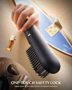 Fanttik Solo I10 APEX Portable Hair Straightener Brush, Cordless Straightening Comb with 113% Larger Heating Area, LED Display & Ceramic Coating, Ionic Technology & Safe Mode - Midnight