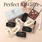 8 Pack Black White Flat Hair Clips for Women – Large Matte Rectangle No-Slip Claw Clips for Thick & Thin Hair, Strong Hold Square Hair Accessories