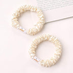 Scrunchies Silk Satin Hair Ties - Small Mini Thin Elestics Ponytail Holder Hair Bands Skinny Scrunchy For Thick Curl Hair No Crease Hair Ties Soft Accessories No Hurt Your Hair for Women and Girls