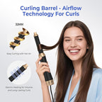 Hair Dryer Brush 5 in 1, Blow Dryer Brush Set with Air Curler Wrap Hair Styler, Negative Ionic Blow Dry Brush, Detachable Hair Tool for Curling, Volumizer,Straightener,Drying