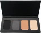 Matte Black, Silver Grey, Light Brown and Off White Vegan Eyeshadow Mini Palette; Talc, Paraben & Cruelty Free