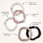 5 Pack Mulberry Silk Scrunchies for Women–22 Momme 6A Grade Hair Ties, Anti-Frizz & Anti-Breakage, Gentle & Safe for All Hair Types, Daily Styling&Overnight Care