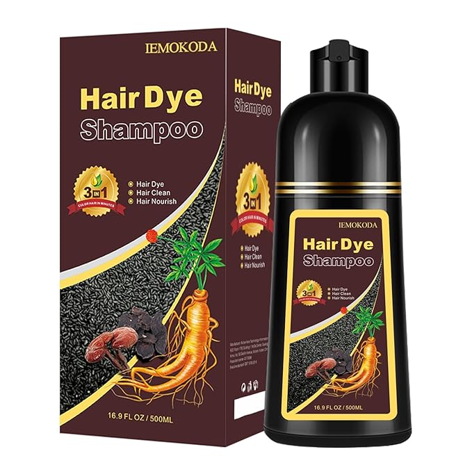 Chestnut Brown Hair Dye Shampoo 3 in 1, Long-lasting & Natual Hair Color Shampoo, Herbal Ingredients Natural Shampoo Hair Dye Effect in Minutes, Gifts for Men Women 500ml