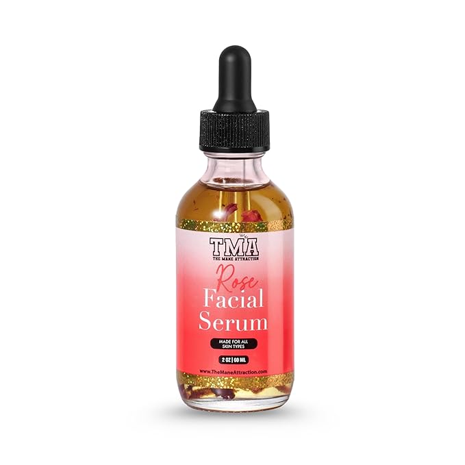 The Mane Attraction Rose Facial Serum – 2oz | Hydrating Rosehip Oil for Face | Brightening Oil for Dry Skin, Hyperpigmentation, Acne & Sensitive Skin | Plant-Based, Fragrance-Free