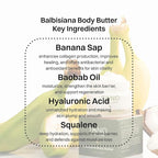 Tano Balbisiana Body Butter – Luxurious Botanical Treatment with Banana Sap, Baobab Oil & Squalane – Restores Firmness, Deeply Hydrates, Softens Texture – Clean, Vegan, Pregnancy Safe, 1.7oz