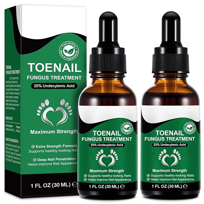 2Pack Toenail Treatment with 25% Undecylenic Acid, Nail Renewal, Promotes Nail Health,Enrich jojoba oil and vitamin E nourish the nail and & Skin,Safe & Gentle Repairing Damaged Nails