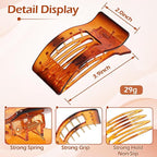 French Flat Hair Clips for Women 6pcs Hair Claw Clips for Thick or Thin Hair Matte Claw Clips for Girls Barrettes Non-Slip Strong Hold Hair Accessories for Women (Transparent)