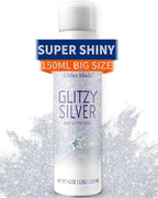 Hair Glitter Body Glitter Spray, 150ML Glitter Hairspray Silver Glitter Spray for Hair and Body, Hair Glitter for Kids Women, Body Shimmer Festival Rave and Makeup 4.2 Fl Oz