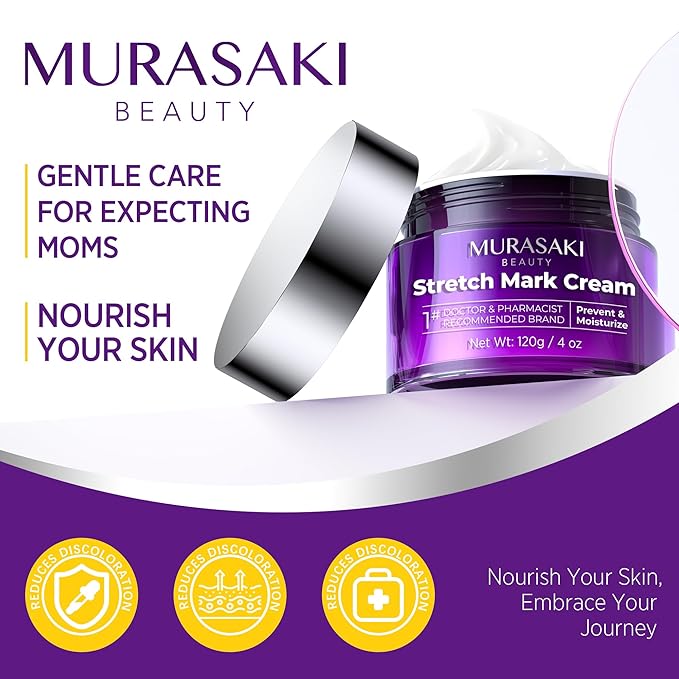 Stretch Mark Cream Prevention for Pregnancy - Maternity Cream for Stretch Marks Removal | Nourishing Formula – Prevents Stretch Marks & Improves Elasticity - 4 oz (120g) (4 oz (120g))