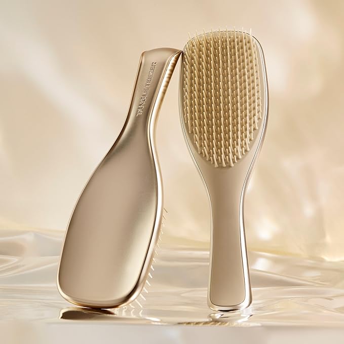 Tangle Teezer Chrome Ultimate Detangler Brush for Wet & Dry Hair, Eliminates Knots & Reduces Breakage for Straight to Curly Hair Types, Champagne Gold