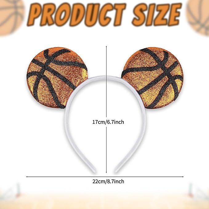 Game Day Fans Headbands for Women&Men, Glitter Ball Sports Hairbands, Sports Themed Hair Accessory, Team Party Favor