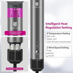 5 in 1 Hot Air Brush Hair Dryer Air Styler - 110,000 RPM Fast Drying, Curling, Straightening with Ceramic Coating & Negative Ion, No Heat Damage for All Hair Types, Includes Travel Case (Red)