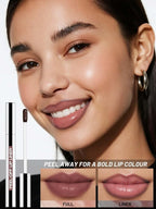 Lip Stain Peel Off Lip Liner Stain with Tweezer, Long Lasting Matte Lip Tint Tattoo, Highly Pigmented Color Lip Makeup, Waterproof Lipstick, Transfer-proof Lipstain for Women, Neutral Mauve