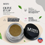 Mommy Makeup Waterproof Stay Put Gel Eyeliner Pot with Micropigments - Smudge-Proof, Long Lasting, Highly Pigmented Cream Eye Liner, 0.14 oz (Olive It Up)