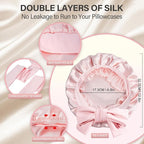 Silk Bonnet for Women 100% Mulberry Silk Sleep Cap 22 Momme Double Layer Hair Wrap for Curly Short Long Hair