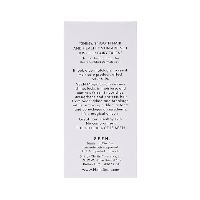 SEEN Magic Serum, Fragrance Free - Non-Comedogenic & Hair Serum- Anti Frizz- Dermatologist-Developed - Safe for Sensitive, Eczema & Acne Prone Skin