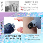 DAGEDA Body Glitter Gel, Face Glitters Body Gel Sequins Shimmer Liquid Eyeshadow, Chunky Glitter for Face Hair Nails, Holographic Cosmetic Laser Powder Festival Glitter Makeup 1.7oz (Black)
