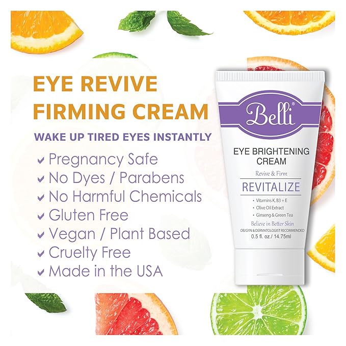 Belli eye cream for brightening wrinkles dark circles anti-aging skin renewing and puff, Enriched Vitamin | Skin Smoothing | For All Skin Types & Pregnancy-safe Safe