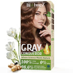 Permanent Hair Dye Gray Coverage Hair Dye PPD-Free Hair Color Kit 4A Cream Latte Brown