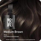 BOLDIFY Hairline Powder (LARGE, 10g) - Root Touch Up Hair Color for Gray Coverage - Bald Spot Concealing Hair Powder for Women & Men - 24-Hour Stain-Proof - Medium Brown