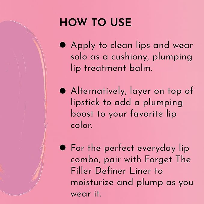 LAWLESS Women's Forget the Filler Lip Plumping Line Smoothing Tinted Balm, Cupid, Pink, 0.09 Ounce