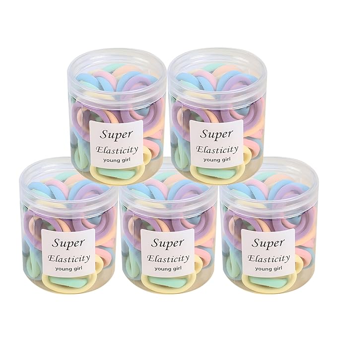 Seamless 100 Pcs Hair Ties - Ponytail Holders & Accessories, No Damage Thick Hair Ties for Women & Girls, Purple