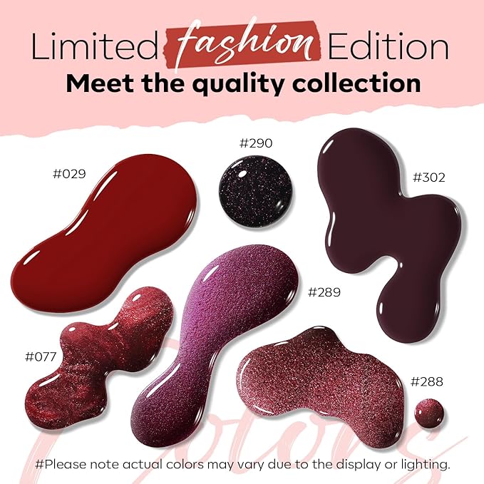 modelones Red Nail Polish Set 6 Colors, Christmas Cat Eye Burgundy Glitter Dark Purple Quick Dry Mini Nail Lacquer Kit Magnetic DIY Home Nail Art Manicure Gifts for Women Girls