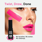 Blue Squid PRO Pink Face Paint Stick - Waterproof Body Paint For Adults & Kids Eye Black Baseball, Eyeblack Softball - Vegan Hypoallergenic Twist-Up Non-Toxic Makeup Stick - Cosplay, Sports & SFX