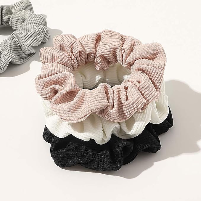Scrunchies Hair Ties Scrunchy for Women Girls Cute Hairties for Thick Curl Hair No Crease Hair Accessories Soft Ropes Ponytail Holder No Hurt Your Hair 4FBHHCQ-001